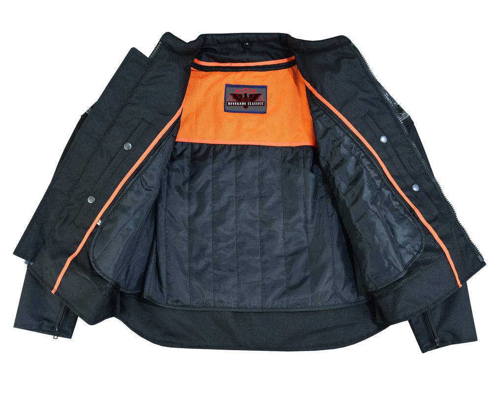 RC600 Men's Textile Scooter Style Jacket w/ Reflective Skulls