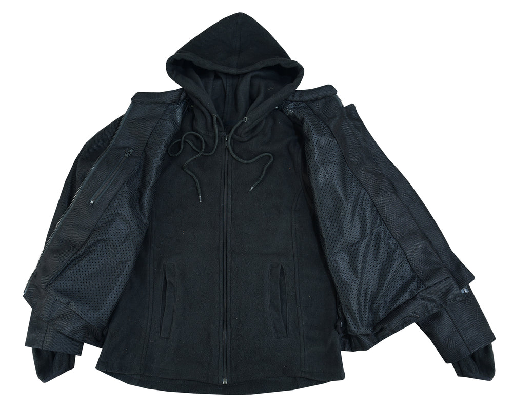 RC867 Women's Mesh 3-in-1 Riding Jacket (Black/Black Tone Reflective)