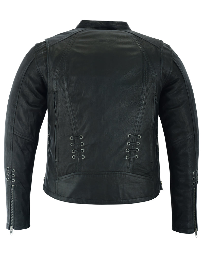 RC885 Women's Stylish Jacket with Grommet and Lacing Accents