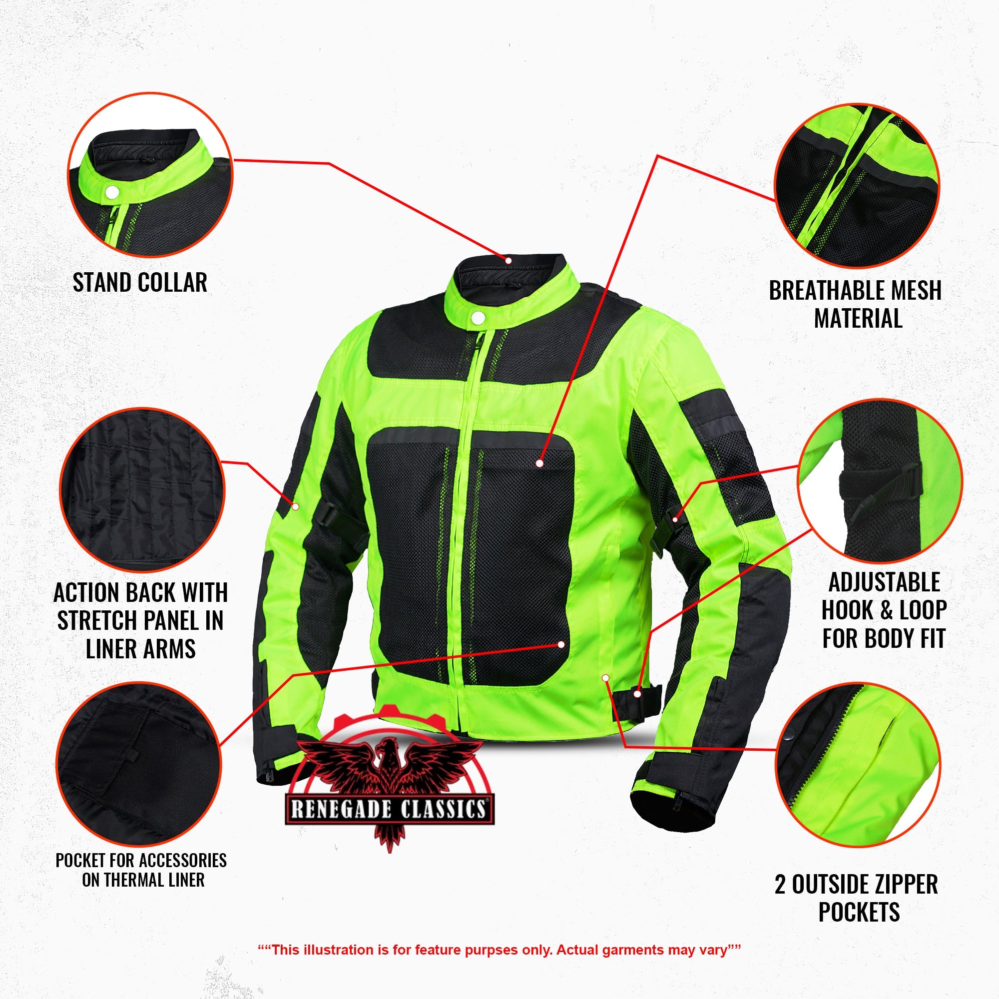 RC763 Men's Racer Mesh Jacket - High Vis